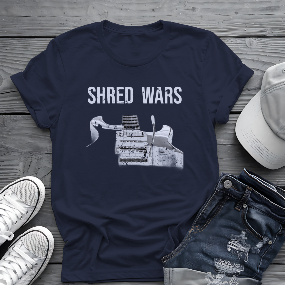 Shred Wars Tee 🎸 Guitar Battle Shirt - Retro Music Pop Culture Shirt