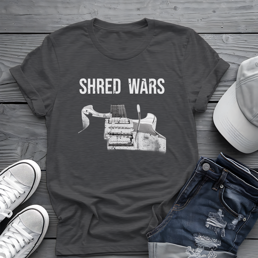 Shred Wars Tee 🎸 Guitar Battle Shirt - Retro Music Pop Culture Shirt
