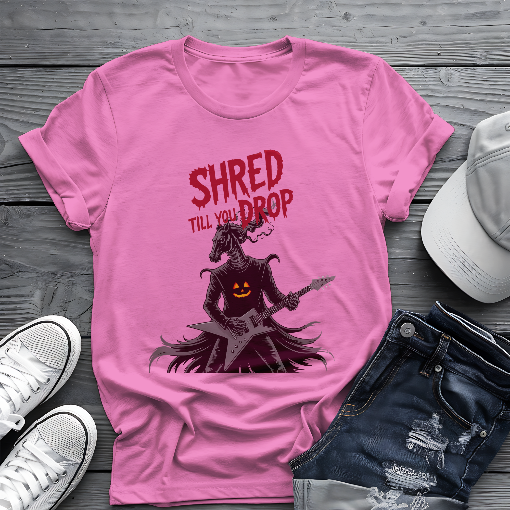 Shred Horseman Tee 🎸 Halloween Guitar Shirt - Spooky Music Shirt
