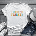 Retro Music Teacher Tee 🎶 Colorful Music Educator Shirt