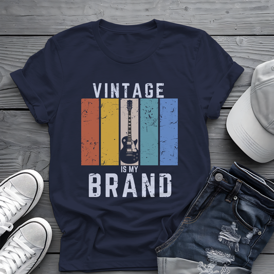 Vintage Is My Brand Tee 🎸 Retro Guitar Shirt - Vintage Style Gift