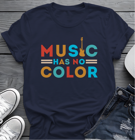 Music Has No Color Bass Tee 🎸 Unity Music Shirt - Equality Gift