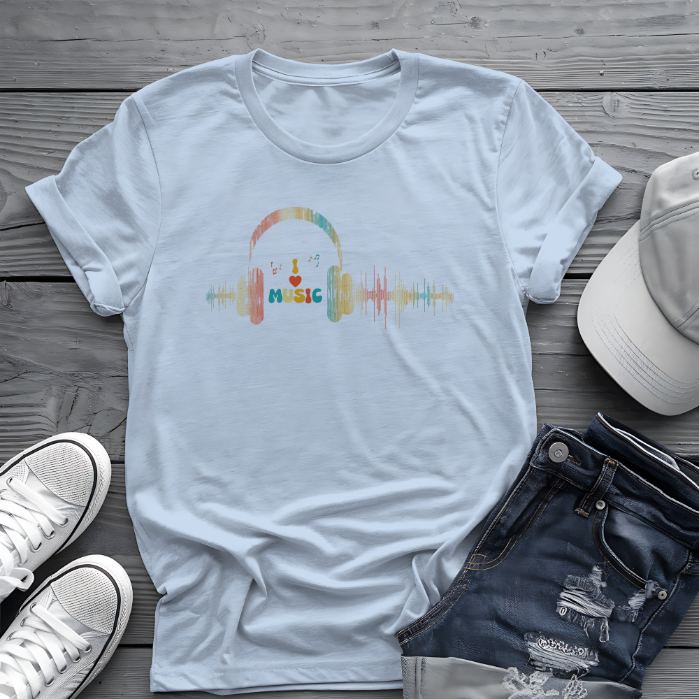 Vintage Headphones & Soundwave Tee 🎧 Retro Music Shirt