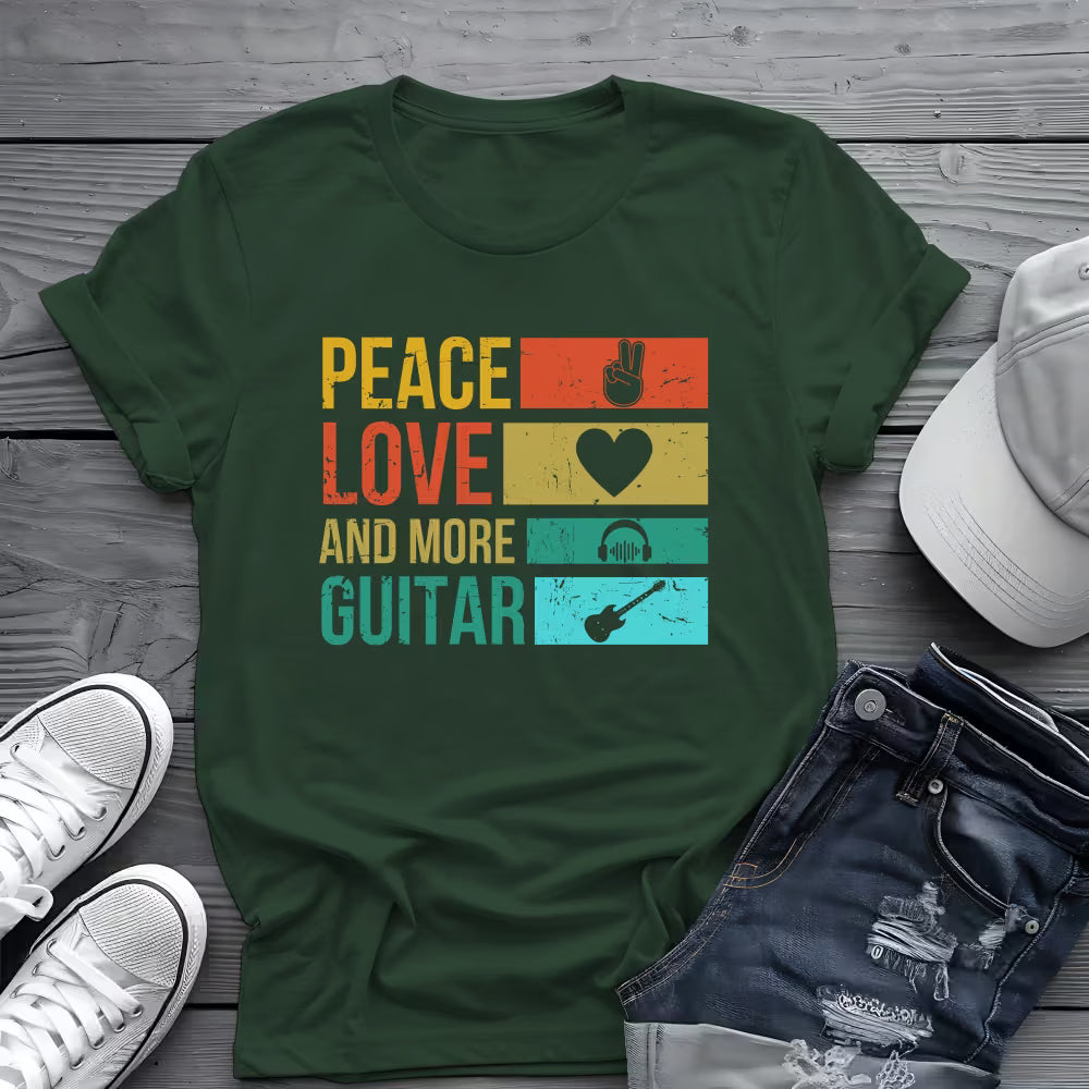 Peace Love Guitar Tee 🎸 Retro Music Lover Shirt