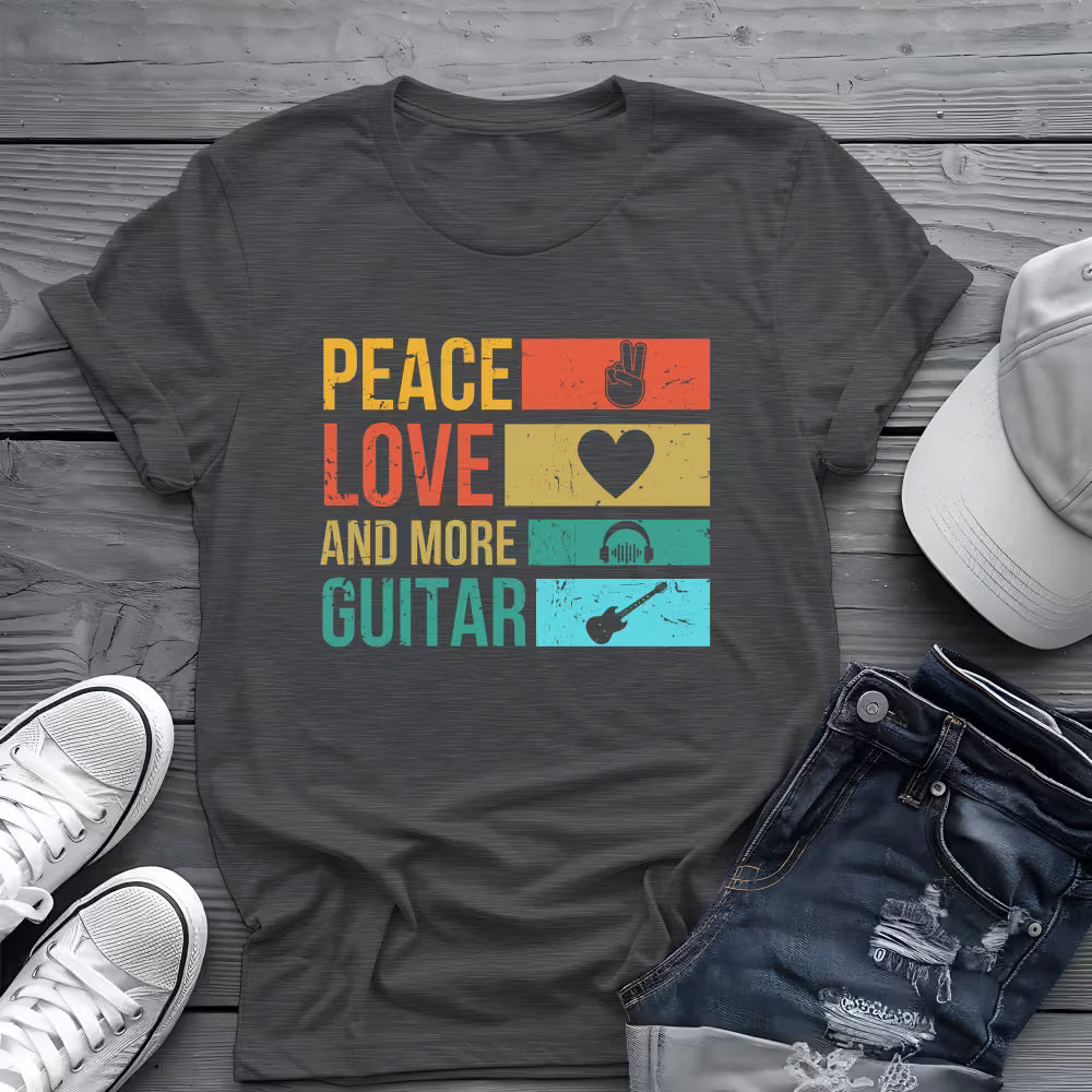 Peace Love Guitar Tee 🎸 Retro Music Lover Shirt