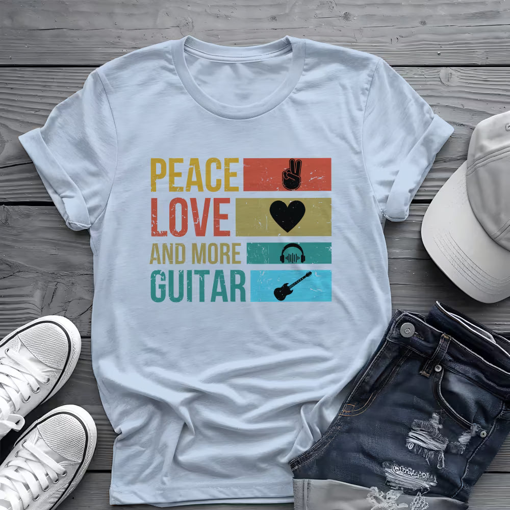 Peace Love Guitar Tee 🎸 Retro Music Lover Shirt