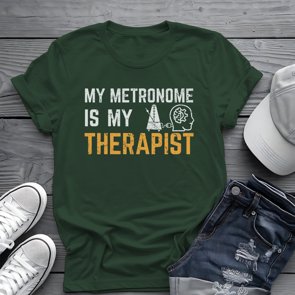 Metronome Therapist Tee 🎶 Funny Musician Shirt - Music Humor