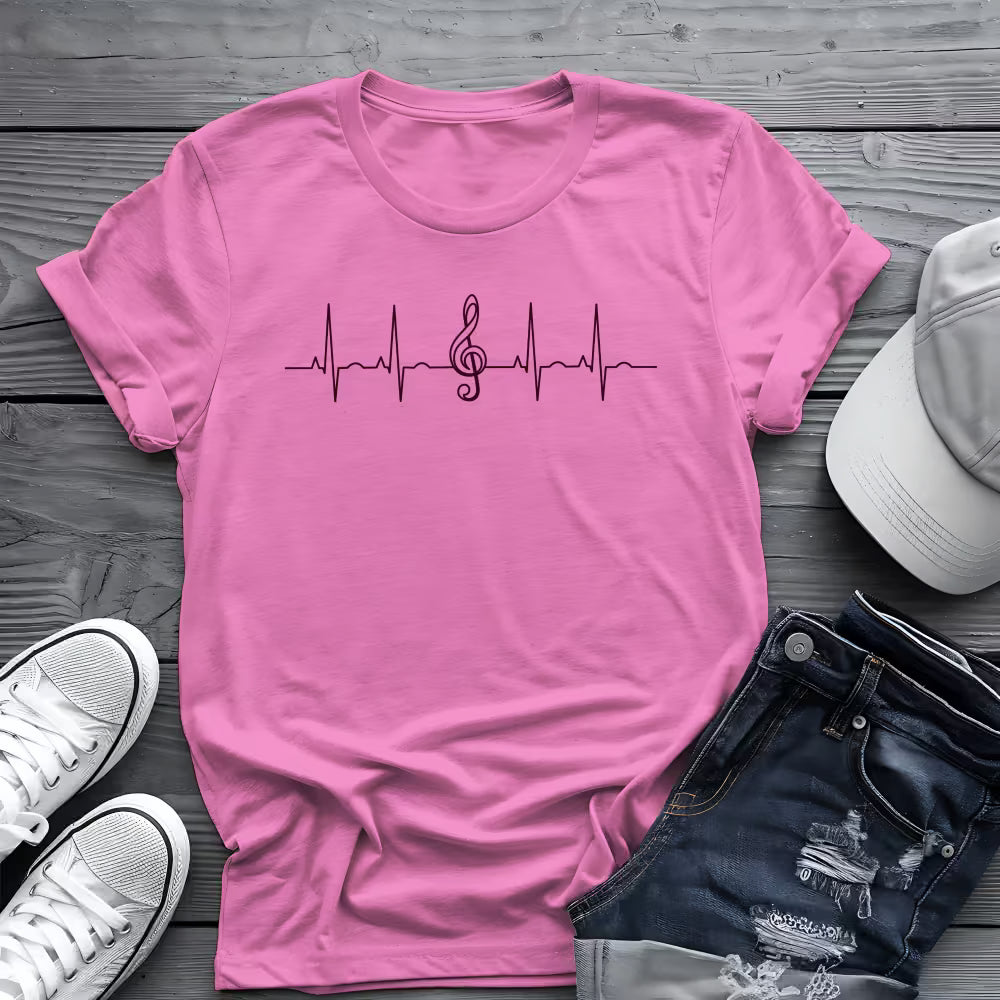 Heartbeat Music Tee 🎶 Minimalist Musician Shirt