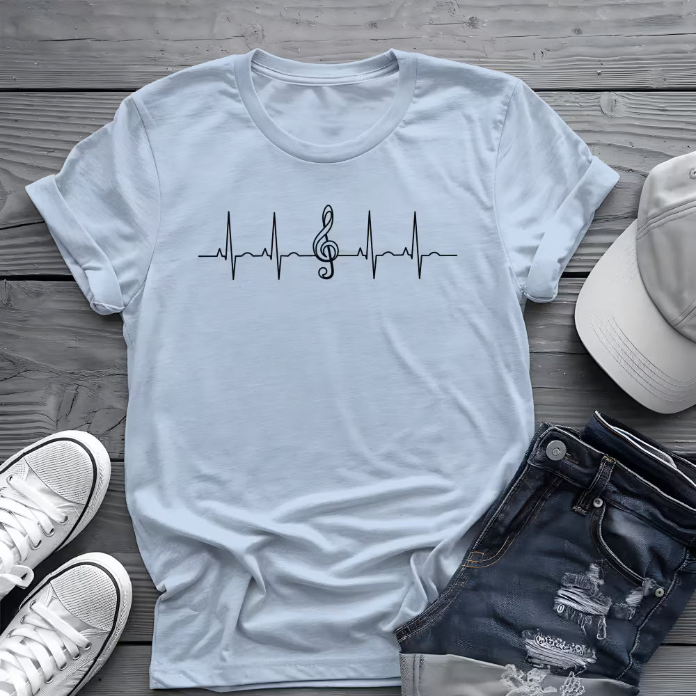 Heartbeat Music Tee 🎶 Minimalist Musician Shirt