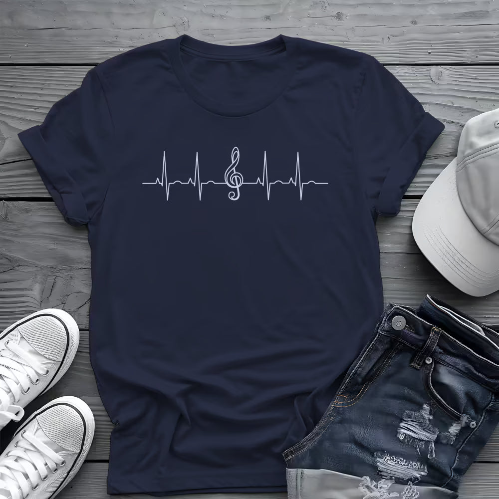 Heartbeat Music Tee 🎶 Minimalist Musician Shirt