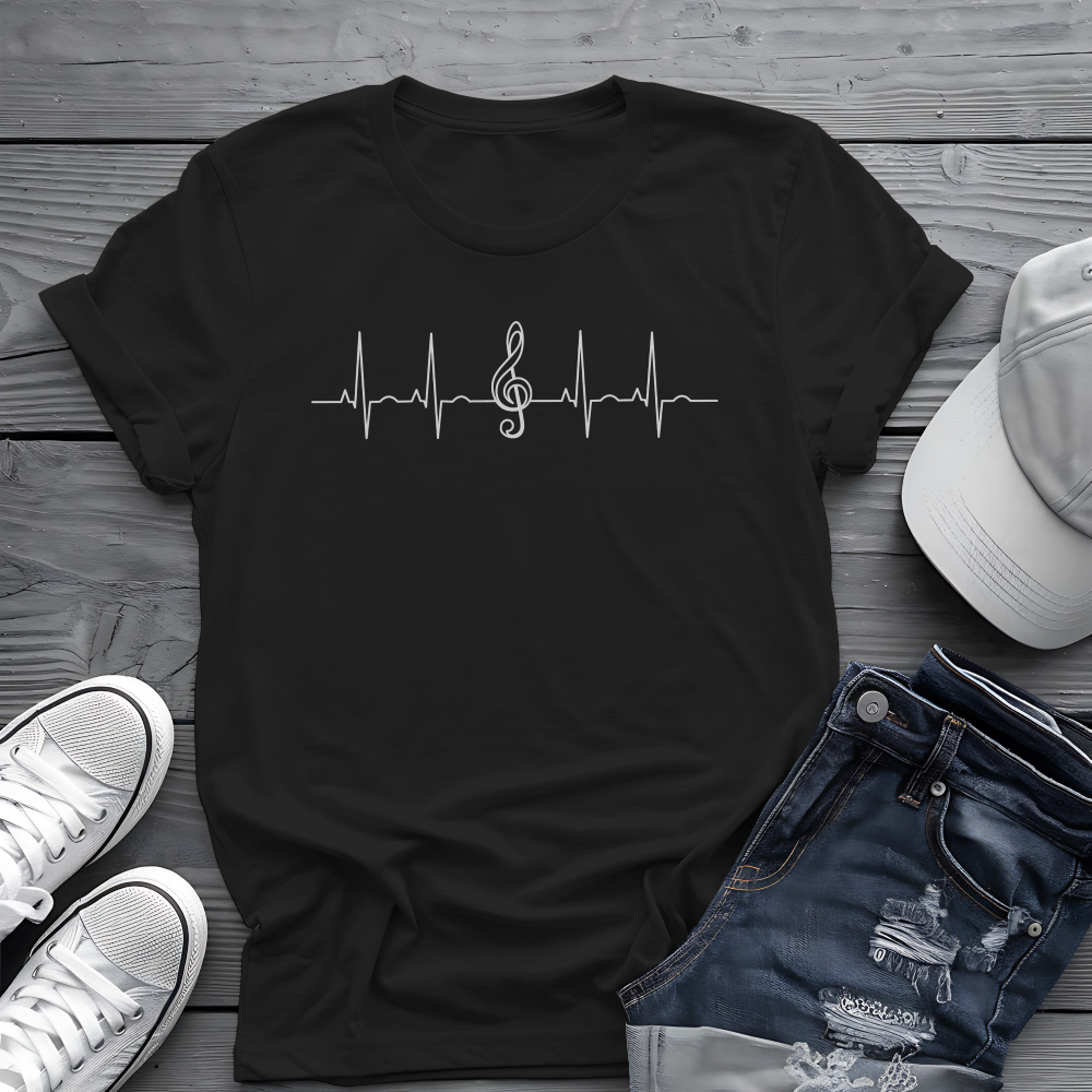 Heartbeat Music Tee 🎶 Minimalist Musician Shirt
