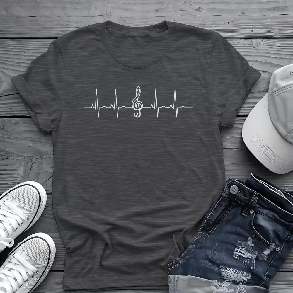 Heartbeat Music Tee 🎶 Minimalist Musician Shirt