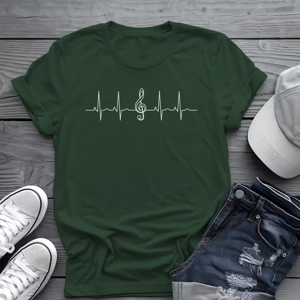 Heartbeat Music Tee 🎶 Minimalist Musician Shirt