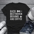 Bach Beethoven Brahms And Coffee Tee ☕ Funny Classical Music Shirt