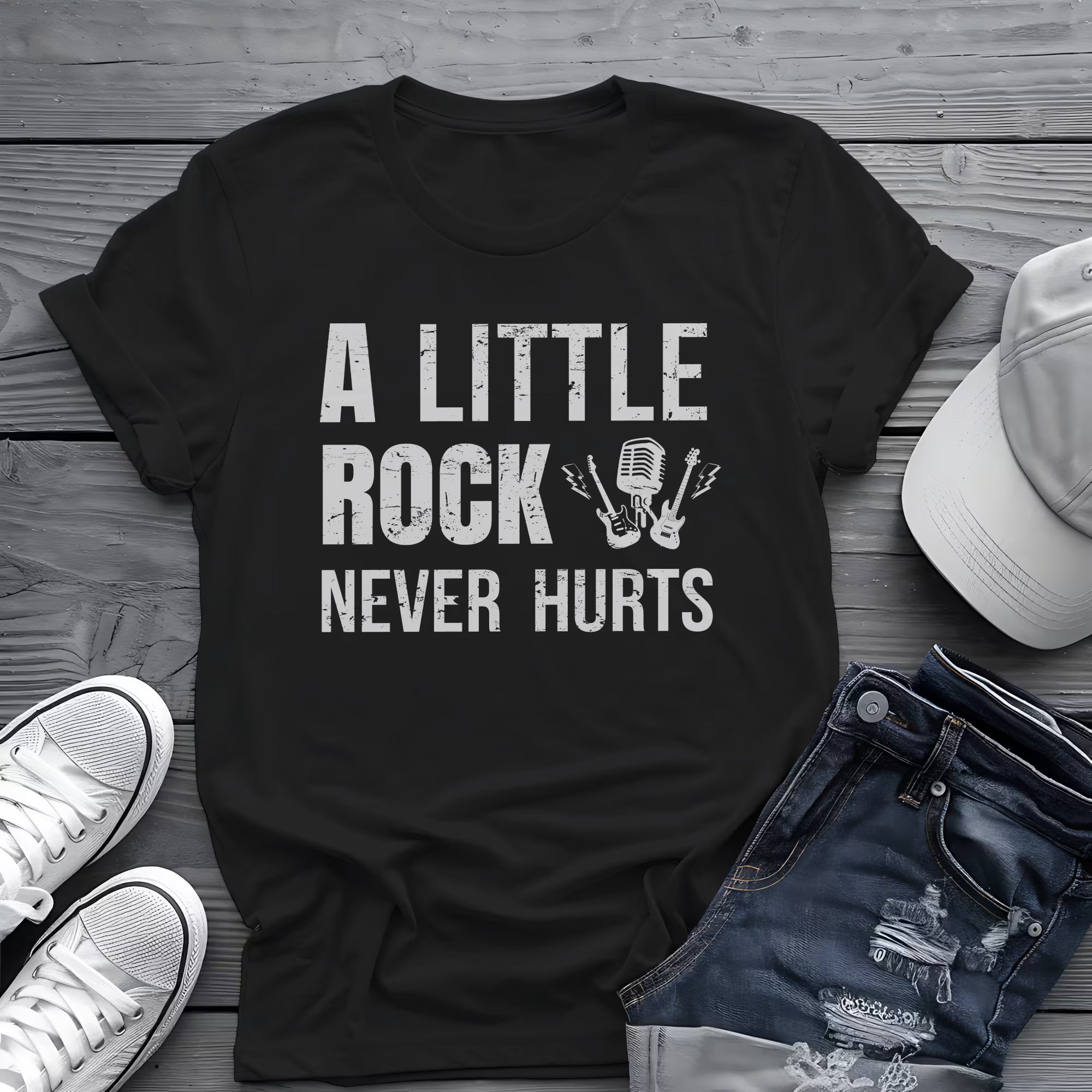 A Little Rock Tee 🎸 Funny Rock Music Shirt