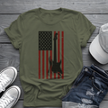 American Flag Guitar Tee 🎸 Patriotic Music Shirt - USA Guitar