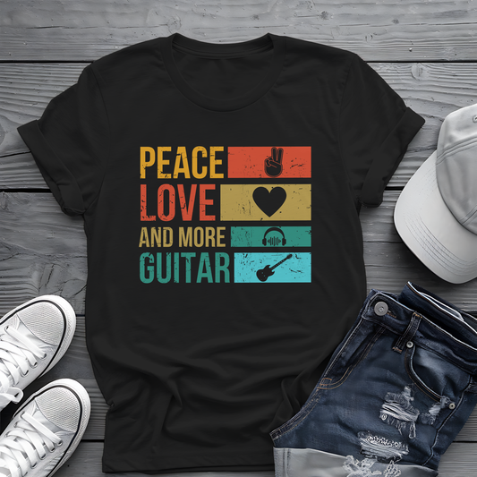 Peace Love Guitar Tee 🎸 Retro Icon Shirt - Music Lover Gift